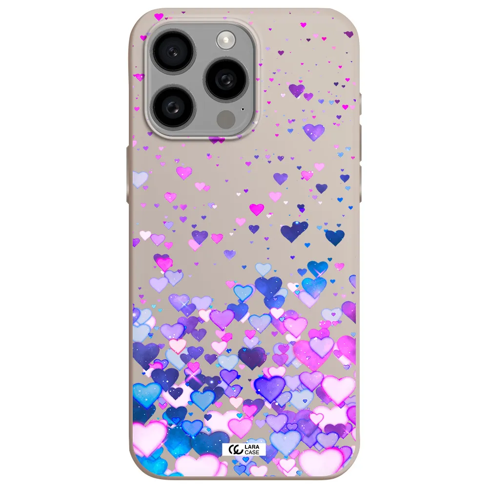 Watercolor Flying Hearts Apple Iphone 15 Pro max Silicone Stone Case