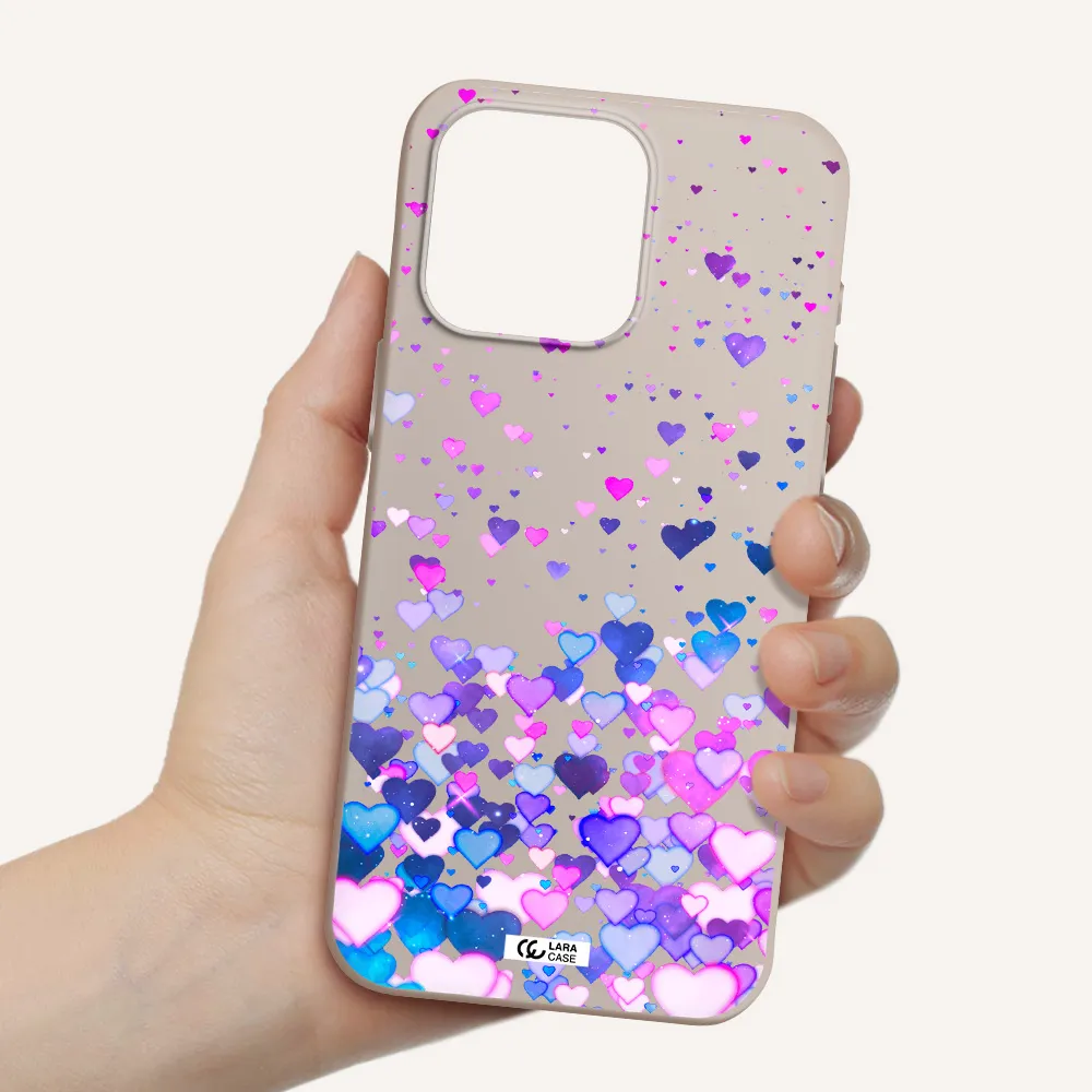Watercolor Flying Hearts Apple Iphone 15 Pro max Silicone Stone Case