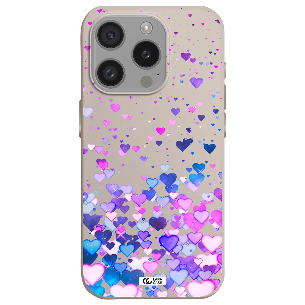 Watercolor Flying Hearts Apple Iphone 15 Pro Silicone Stone Case