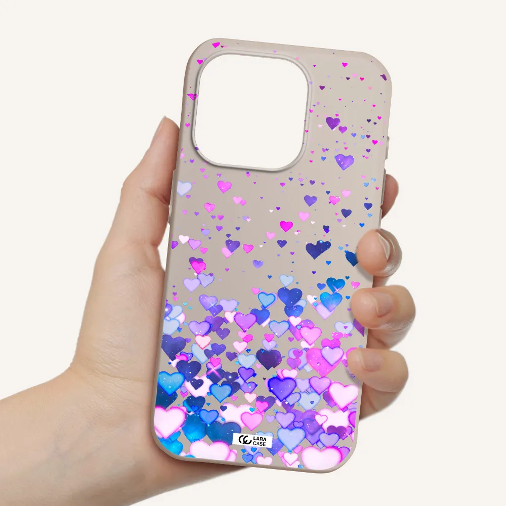 Watercolor Flying Hearts Apple Iphone 15 Pro Silicone Stone Case