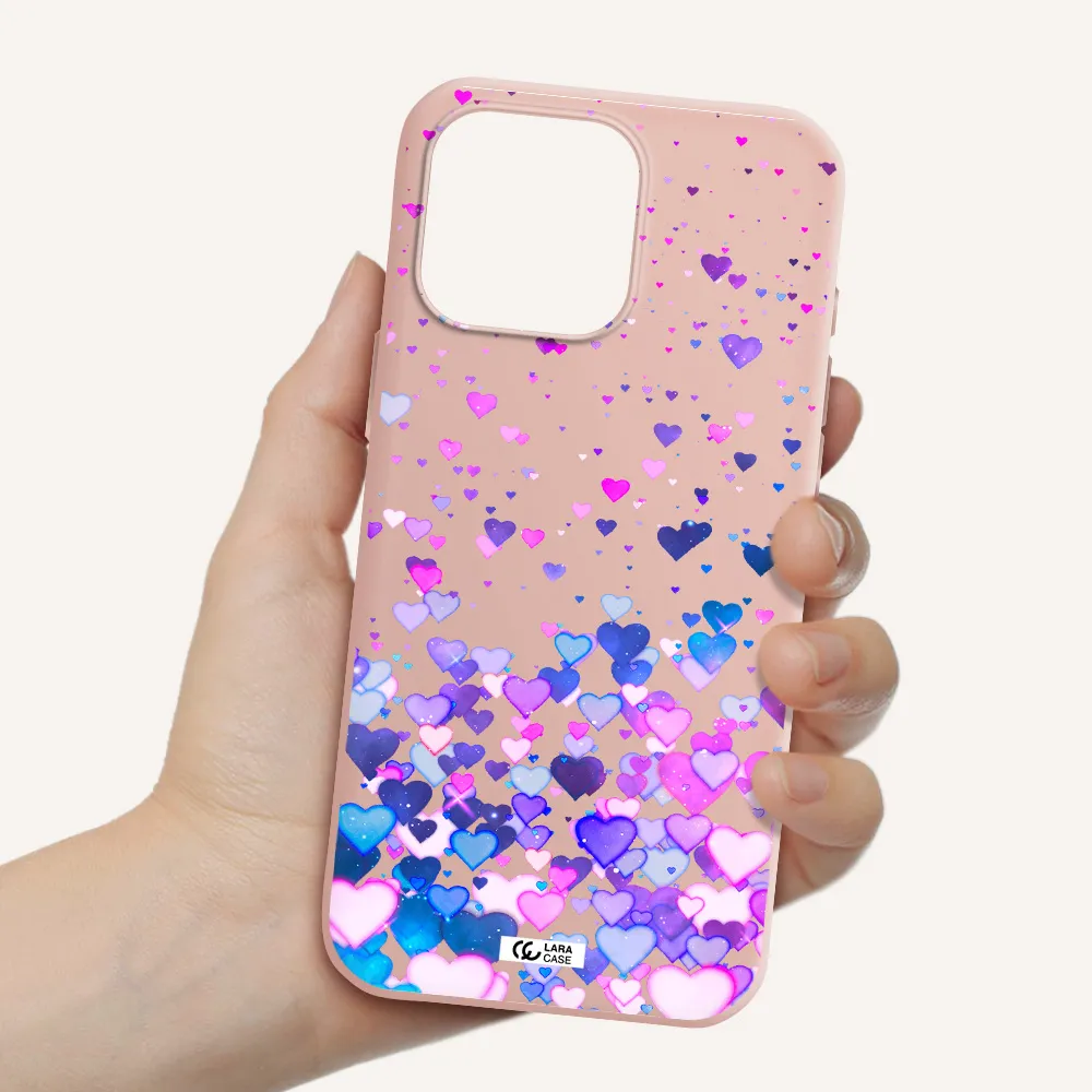 Watercolor Flying Hearts Apple Iphone 16 Pro Max Silicone Pastel Pink Case