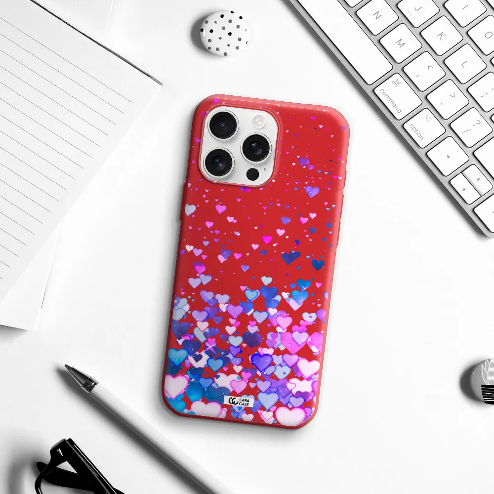 Watercolor Flying Hearts Apple Iphone 16 Pro Max Silicone Stone Case