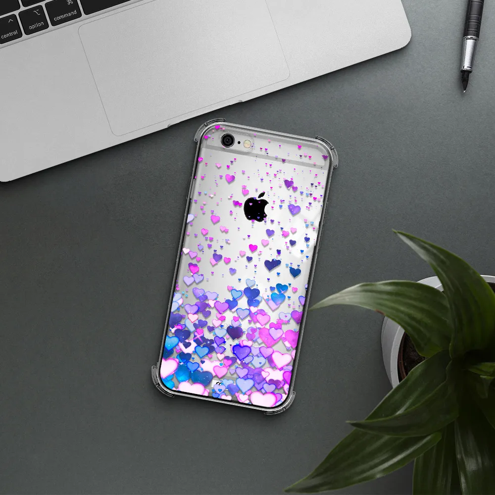 Watercolor Flying Hearts Apple iPhone 6 Clear PC Case