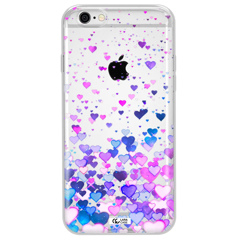 Watercolor Flying Hearts Apple iPhone 6 Clear TPU Case