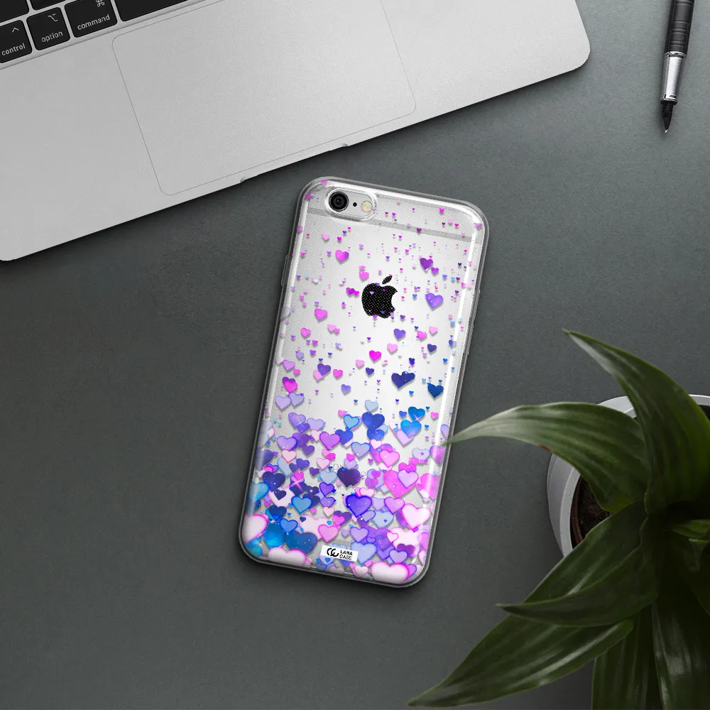 Watercolor Flying Hearts Apple iPhone 6 Clear TPU Case