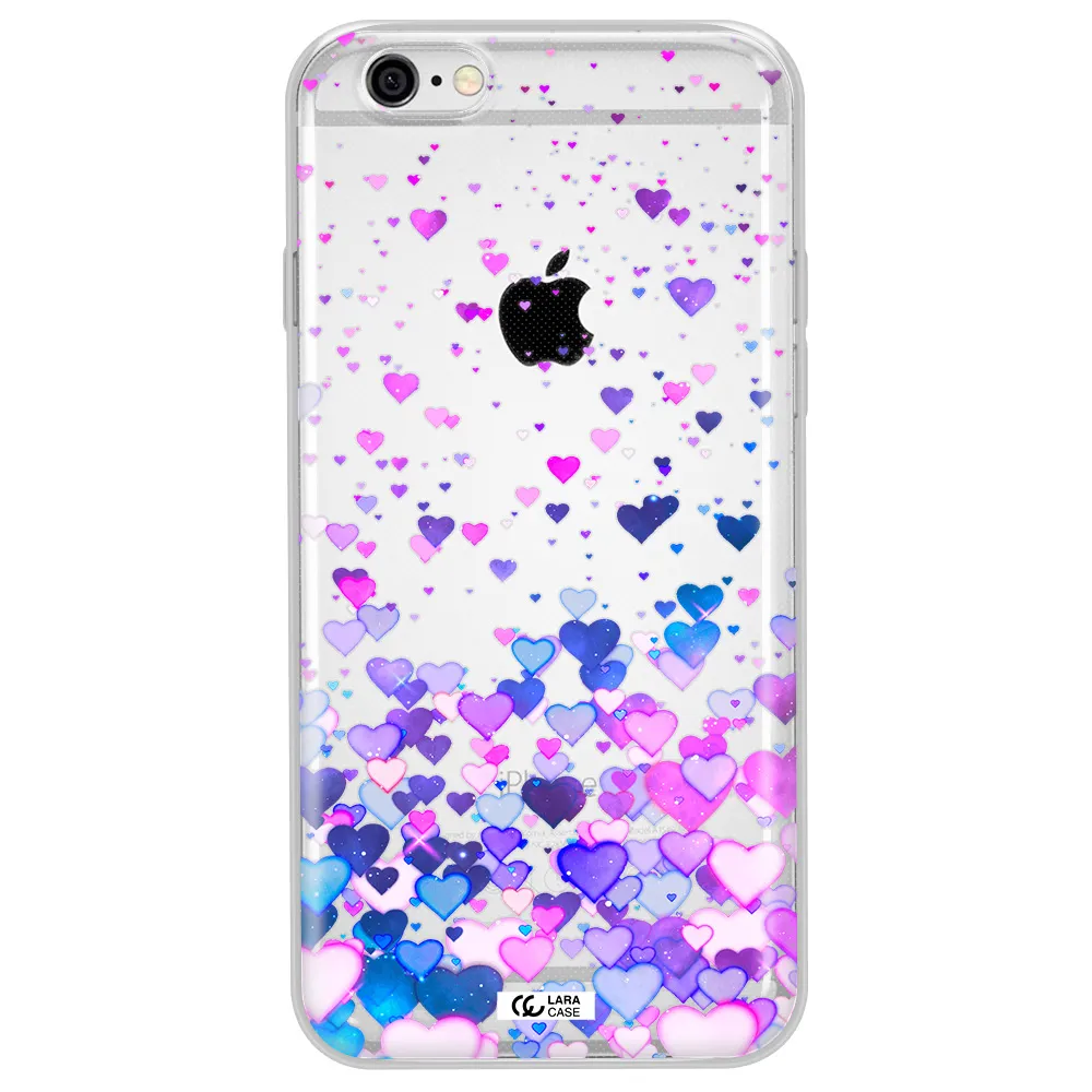 Watercolor Flying Hearts Apple iPhone 6 plus Clear TPU Case