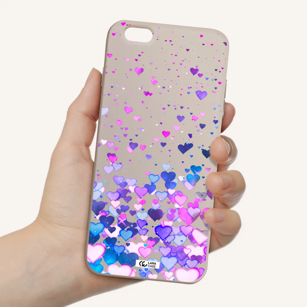Watercolor Flying Hearts Apple iPhone 6 plus Silicone Stone Case