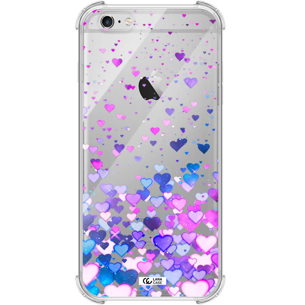 Watercolor Flying Hearts Apple iPhone 6 s plus Clear PC Case