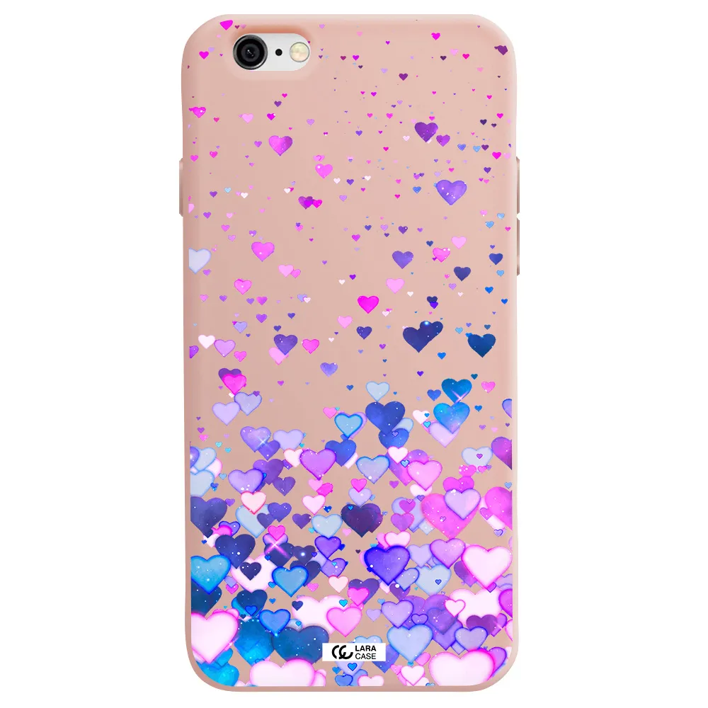 Watercolor Flying Hearts Apple iPhone 6 Silicone pastel pink Case