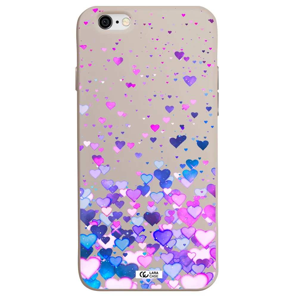 Watercolor Flying Hearts Apple iPhone 6 Silicone Stone Case