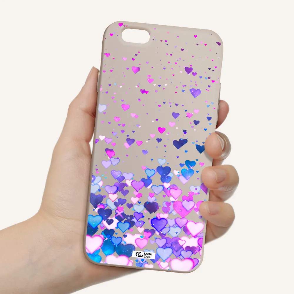 Watercolor Flying Hearts Apple iPhone 6 Silicone Stone Case