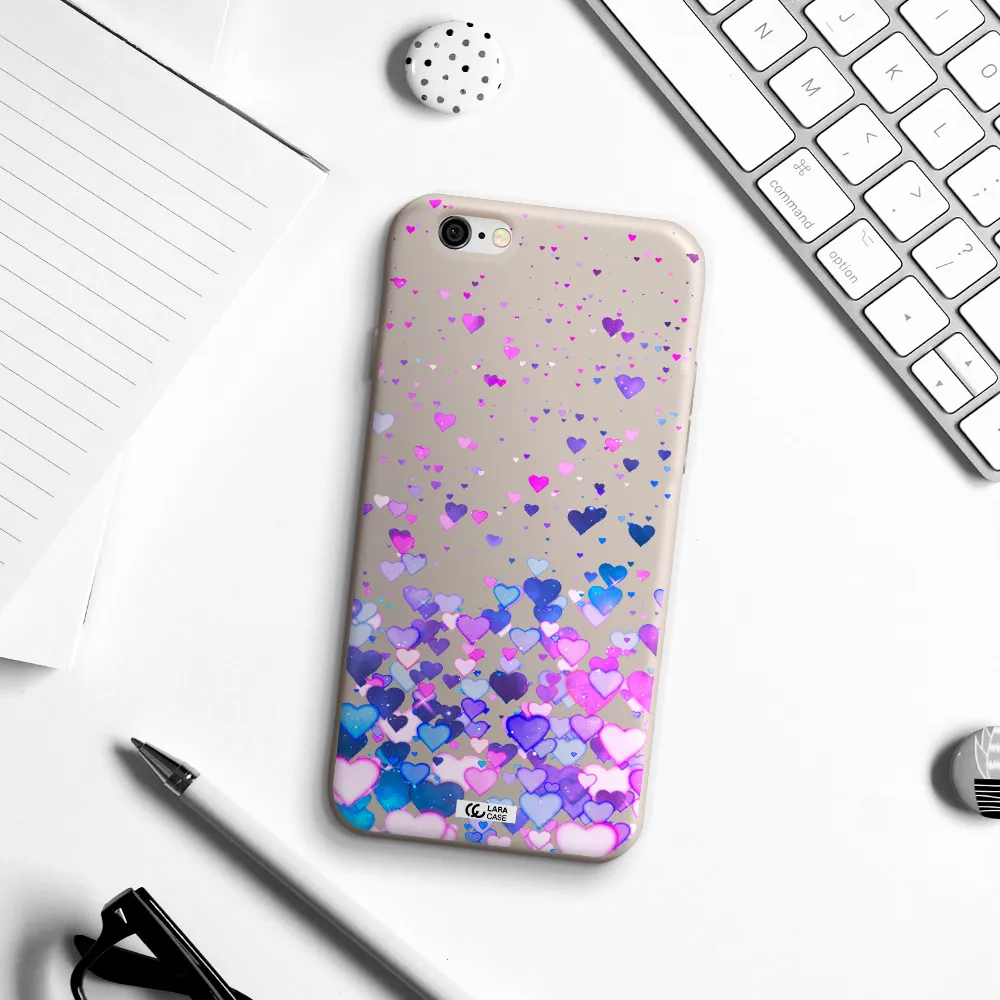Watercolor Flying Hearts Apple iPhone 6 Silicone Stone Case