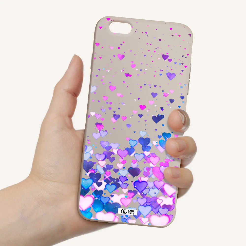 Watercolor Flying Hearts Apple iPhone 6S Silicone Stone Case
