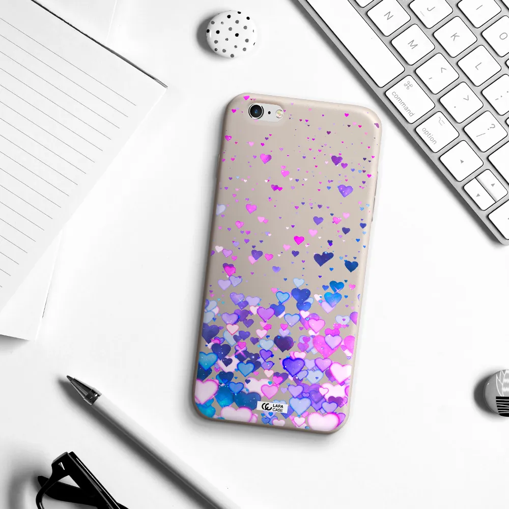 Watercolor Flying Hearts Apple iPhone 6S Silicone Stone Case