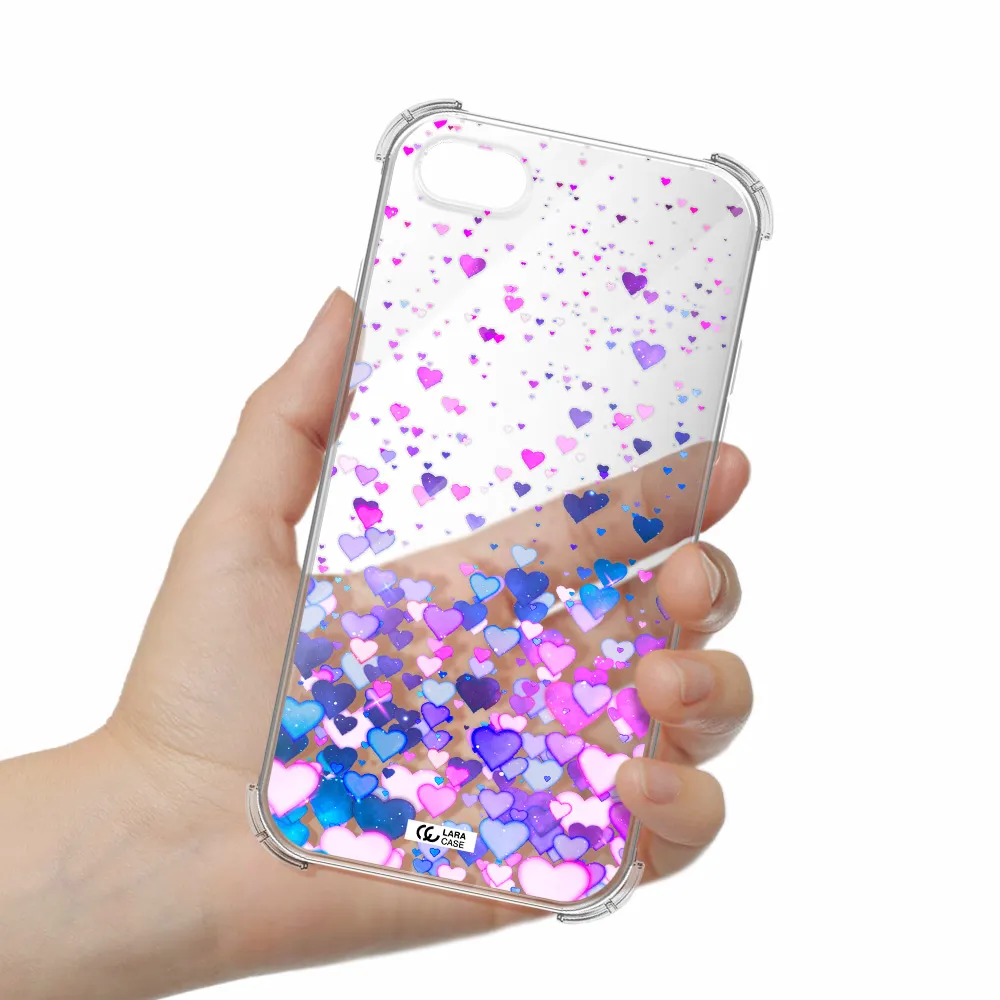 Watercolor Flying Hearts Apple iPhone 7 Clear PC Case