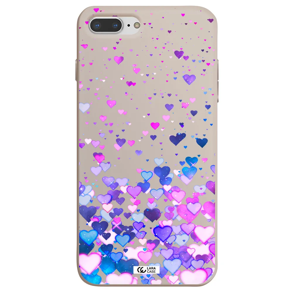 Watercolor Flying Hearts Apple iPhone 8 plus Silicone Stone Case