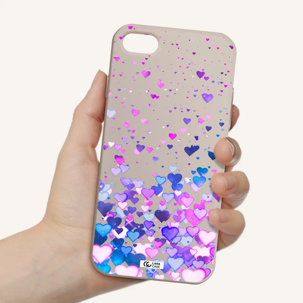 Watercolor Flying Hearts Apple iPhone 8 Silicone Stone Case