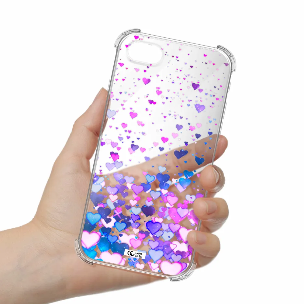 Watercolor Flying Hearts Apple iPhone se 2020 Clear PC Case