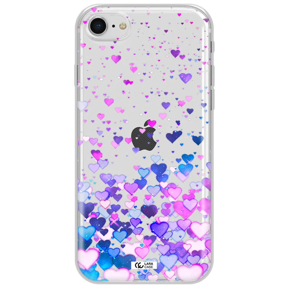 Watercolor Flying Hearts Apple Iphone Se 2020 Clear Tpu Case