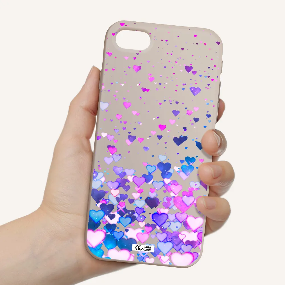 Watercolor Flying Hearts Apple iPhone se 2020 Silicone Stone Case