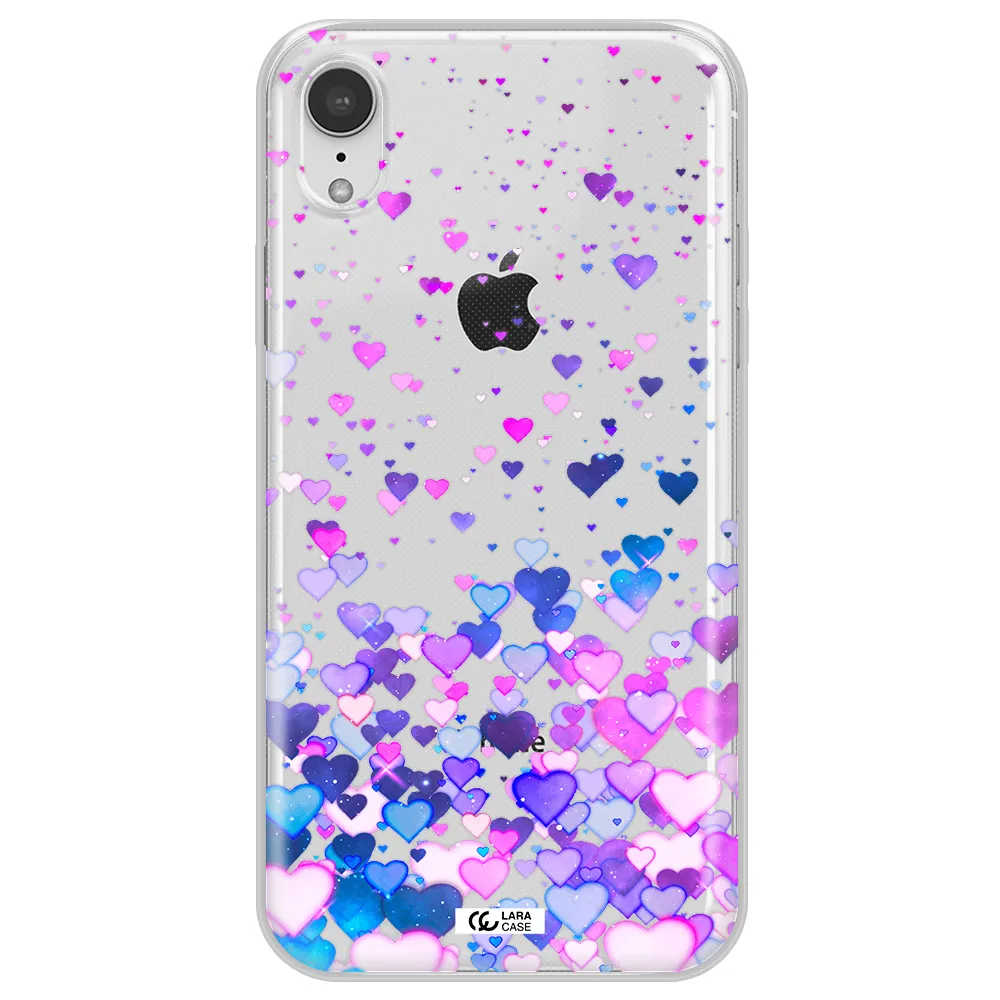Watercolor Flying Hearts Apple iPhone XR Clear TPU Case
