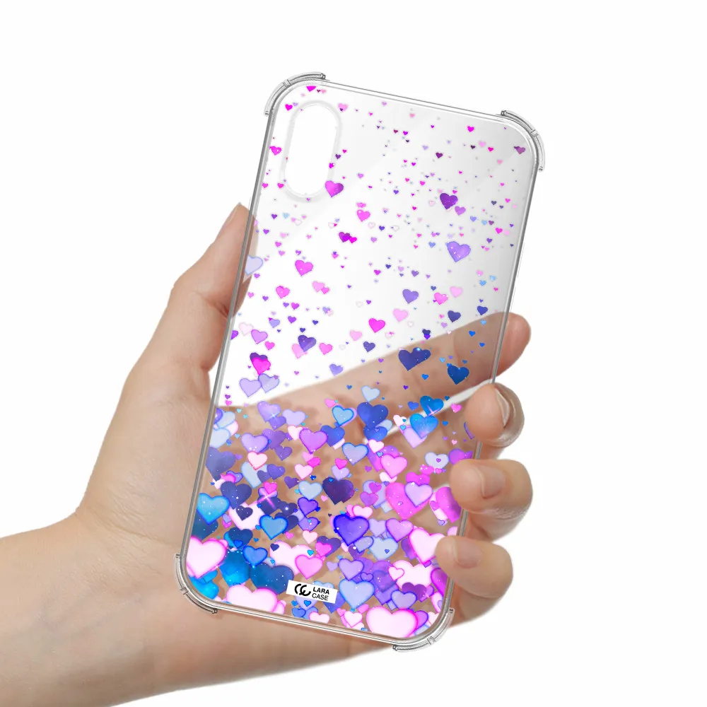 Watercolor Flying Hearts Apple iPhone XS Clear PC Case