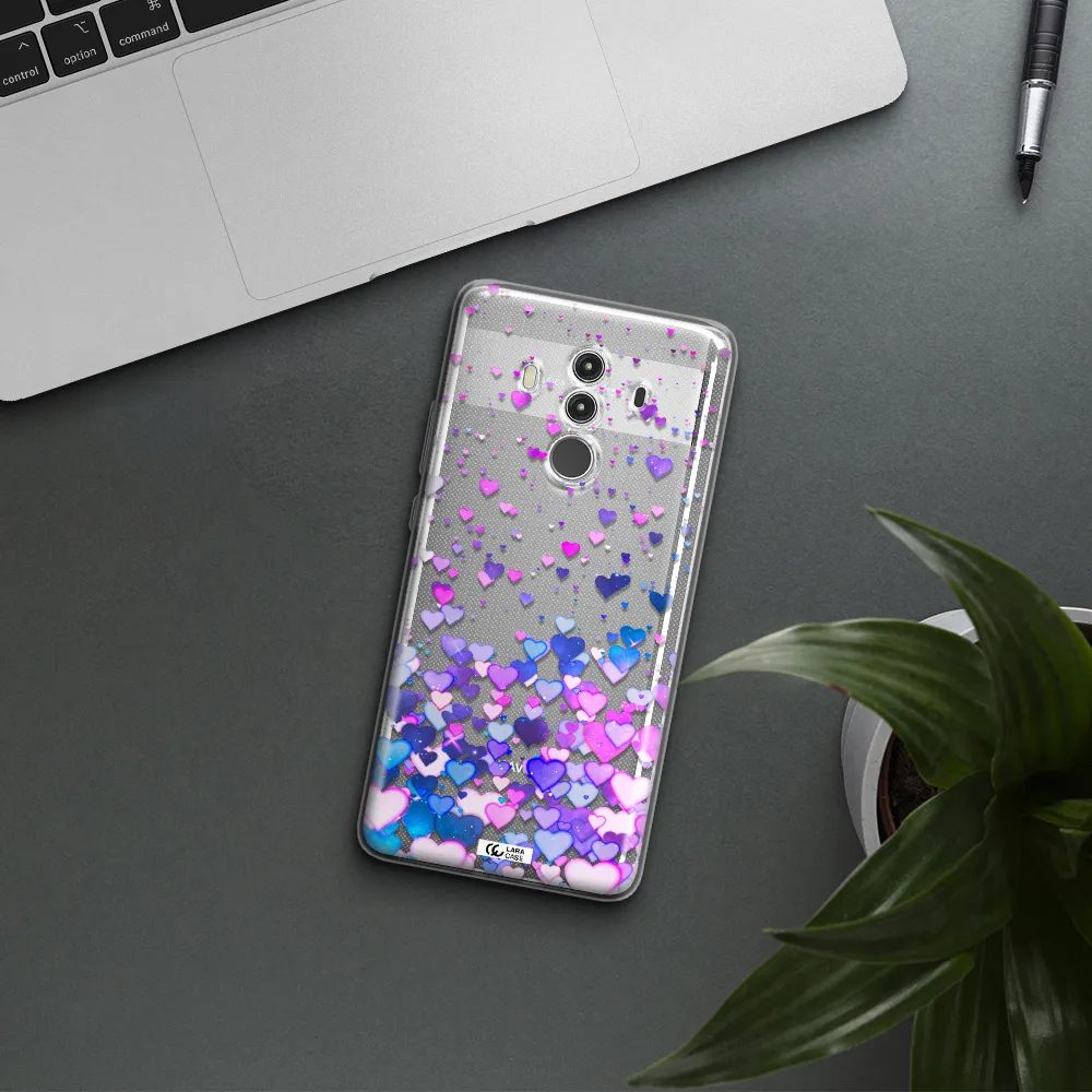 Watercolor Flying Hearts Huawei Mate 10 Clear TPU Case