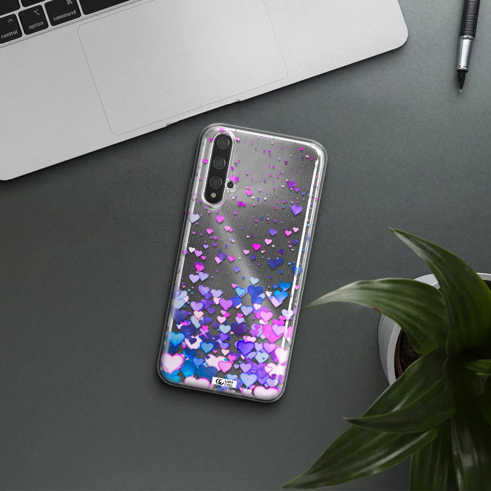 Watercolor Flying Hearts Huawei Nova 5t Clear TPU Case