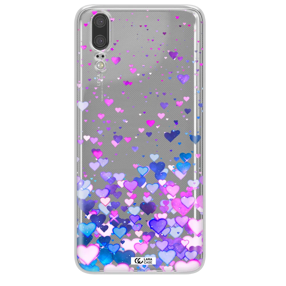 Watercolor Flying Hearts Huawei P20 Clear TPU Case