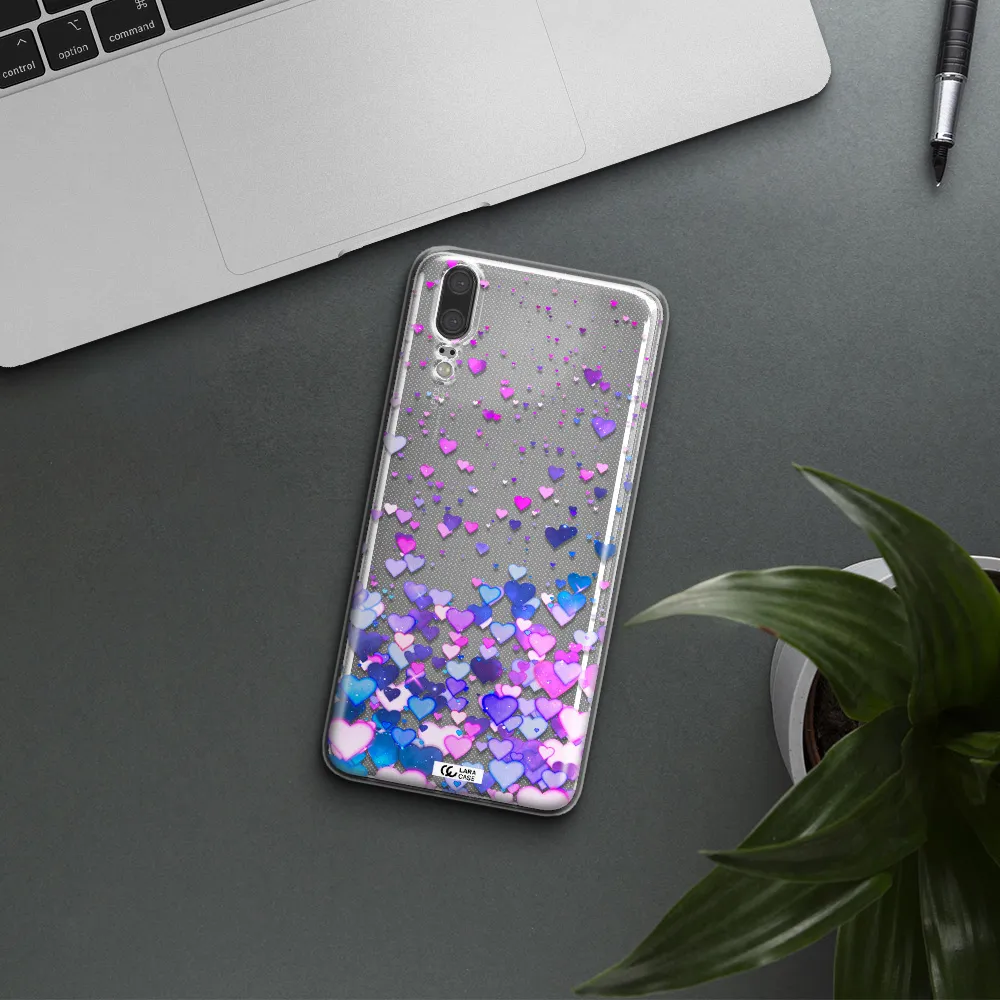 Watercolor Flying Hearts Huawei P20 Clear TPU Case