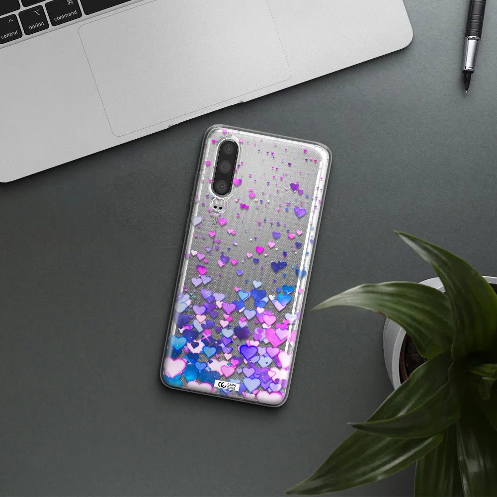 Watercolor Flying Hearts Huawei P30 Clear TPU Case