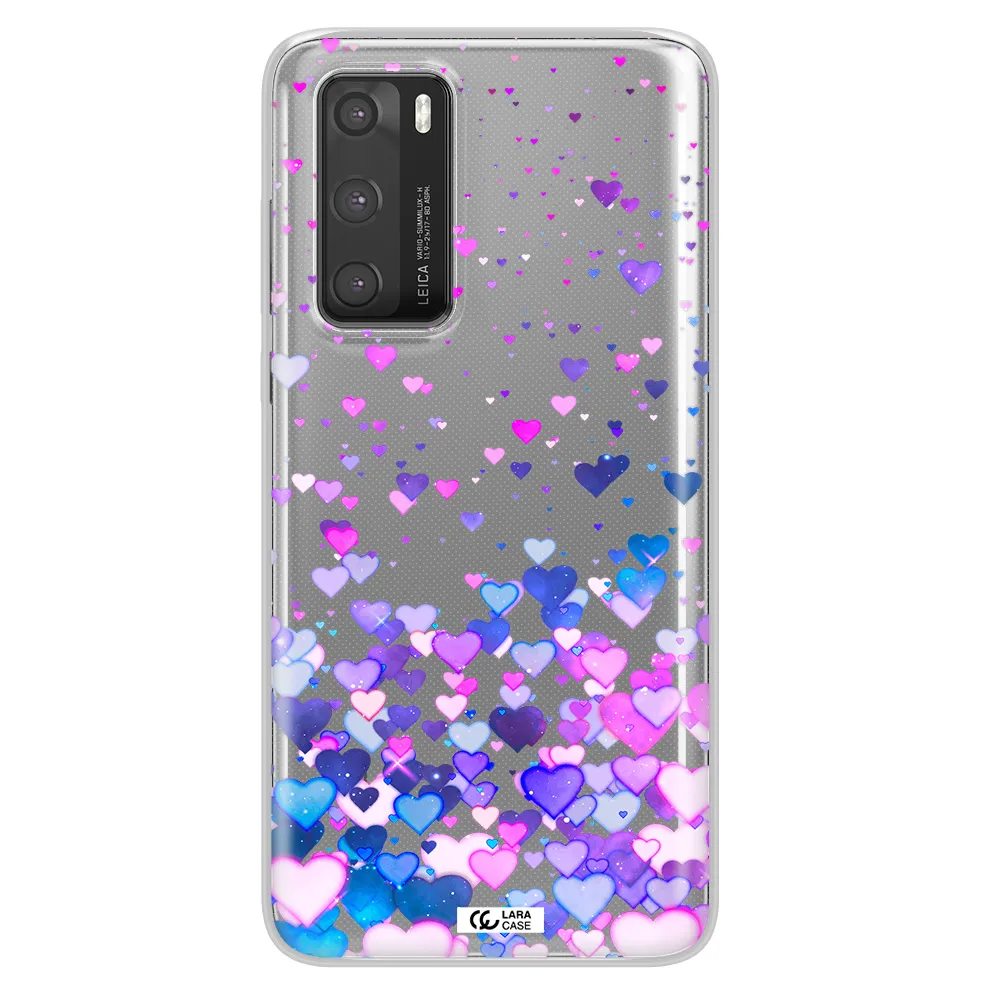 Watercolor Flying Hearts Huawei P40 Clear TPU Case