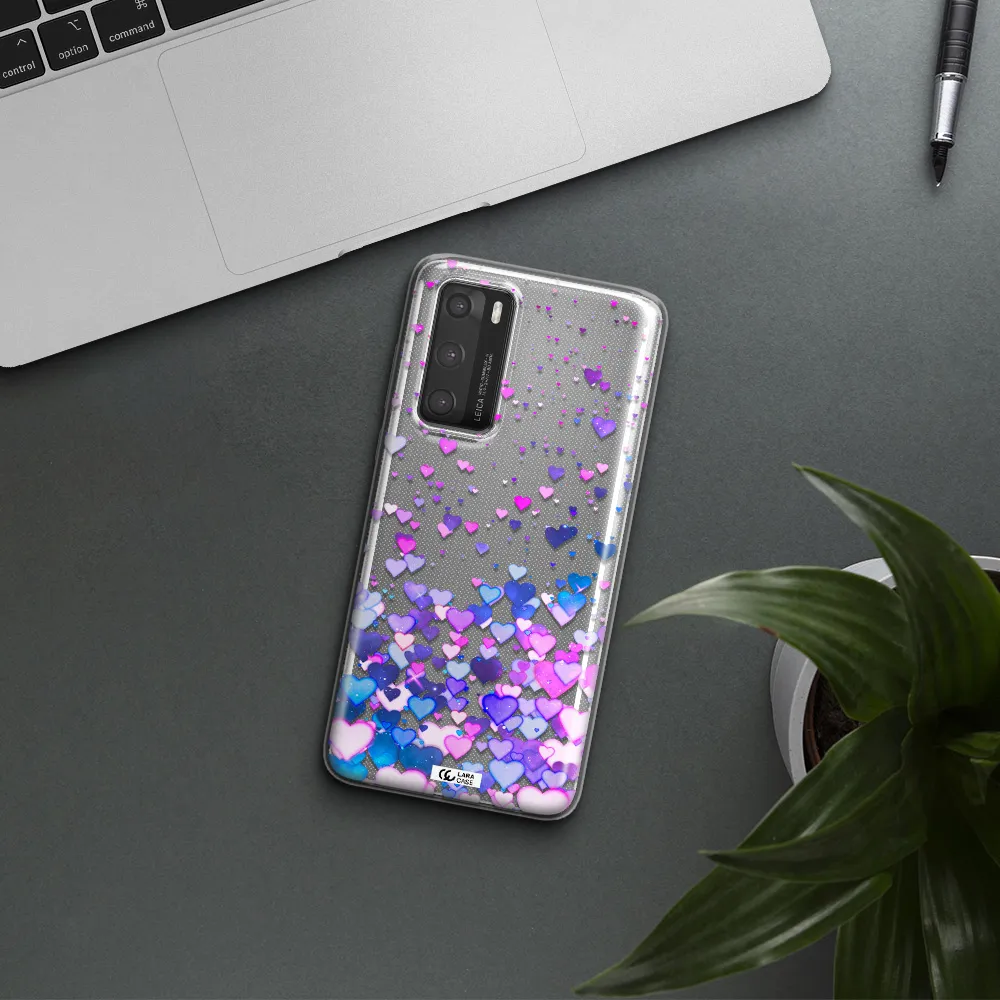 Watercolor Flying Hearts Huawei P40 Clear TPU Case