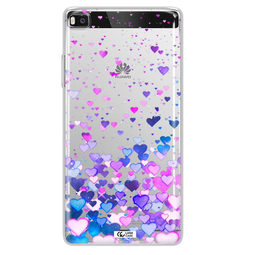 Watercolor Flying Hearts Huawei P8 Clear TPU Case