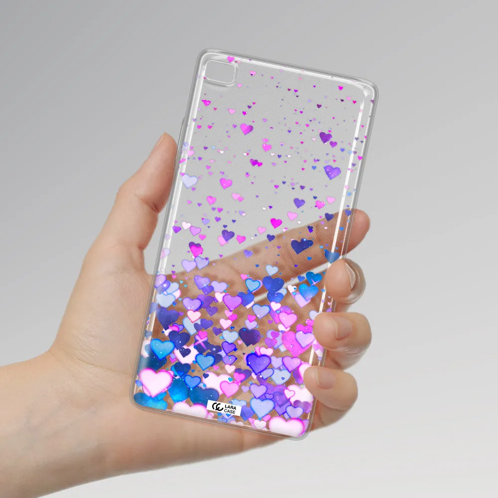 Watercolor Flying Hearts Huawei P8 Clear TPU Case