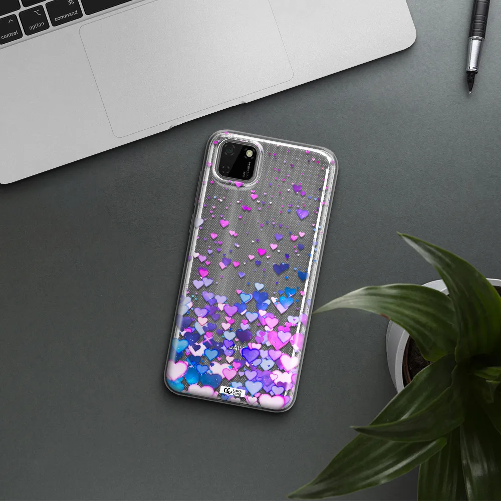 Watercolor Flying Hearts Huawei Y5P Clear TPU Case