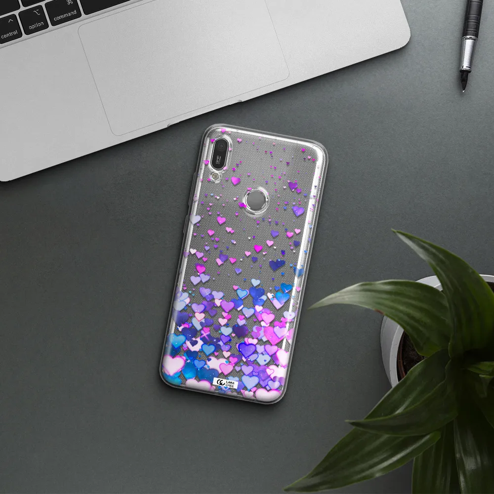 Watercolor Flying Hearts Huawei Y6 2019 Clear TPU Case