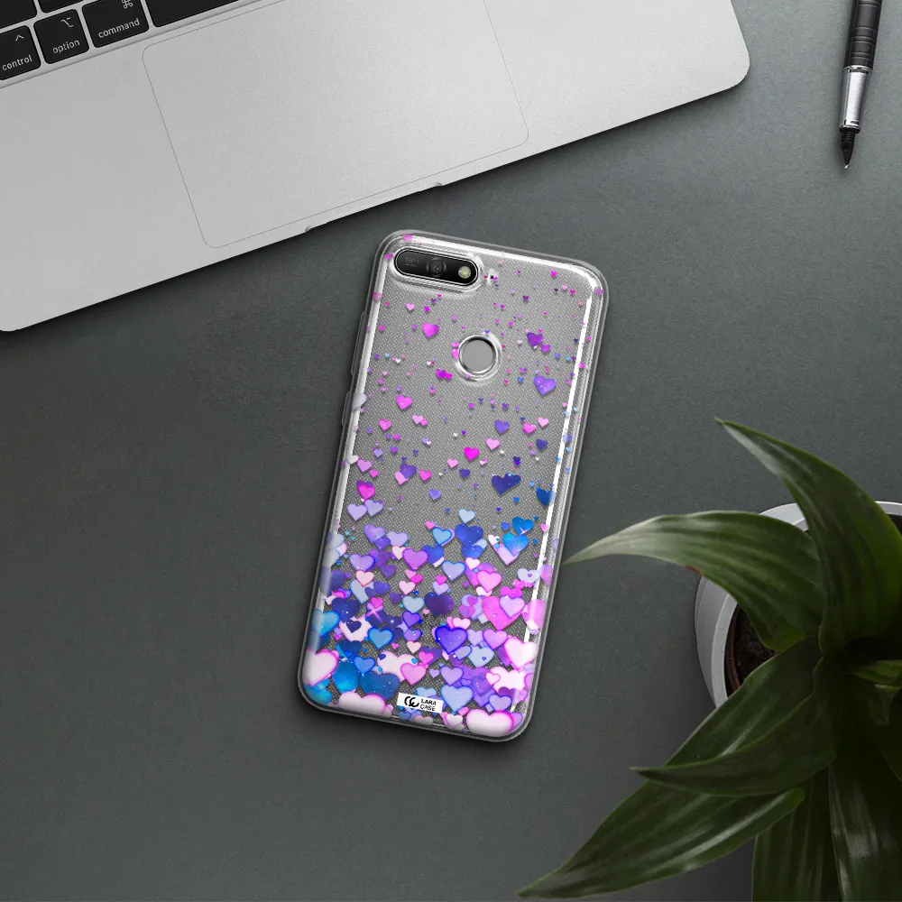 Watercolor Flying Hearts Huawei Y6 Prime 2018 Clear TPU Case