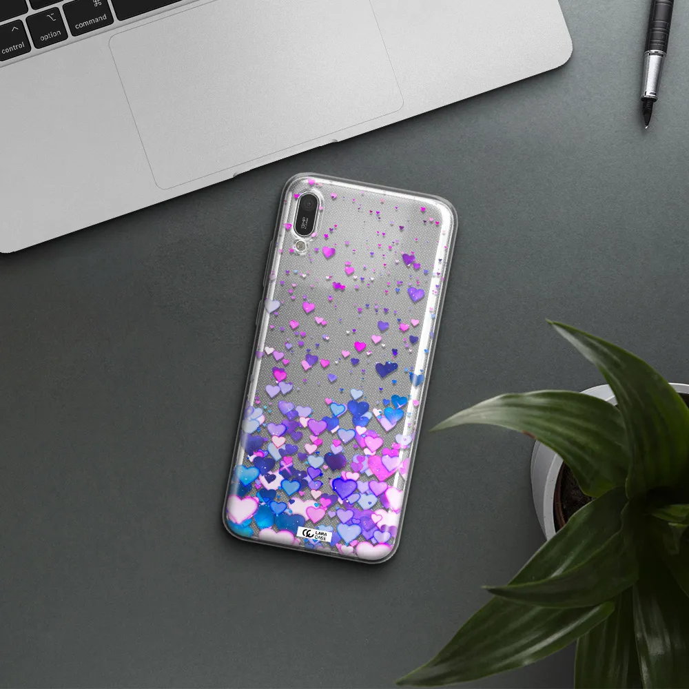 Watercolor Flying Hearts Huawei Y6 Pro 2019 Clear TPU Case