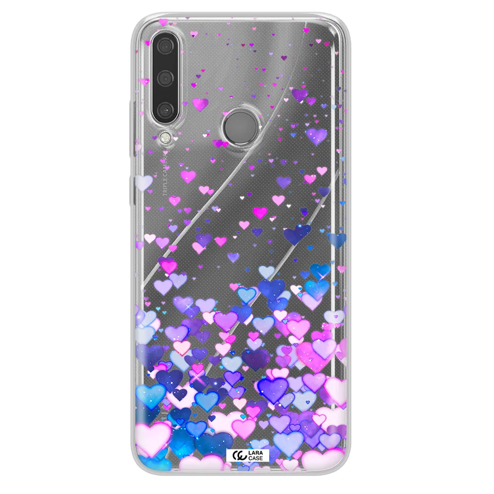 Watercolor Flying Hearts Huawei Y6P Clear TPU Case