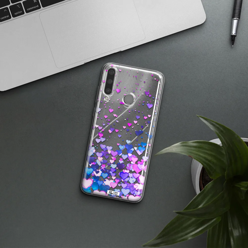 Watercolor Flying Hearts Huawei Y6P Clear TPU Case