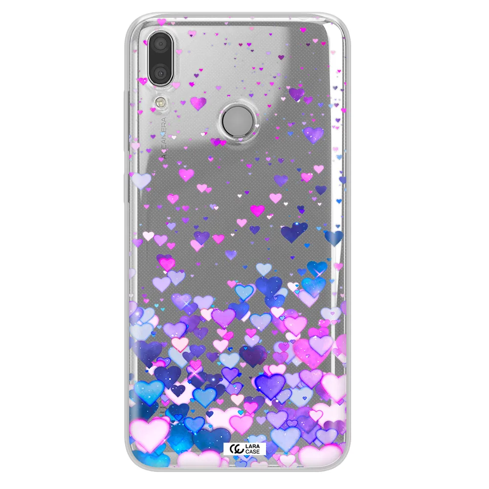 Watercolor Flying Hearts Huawei Y7 2019 Clear TPU Case