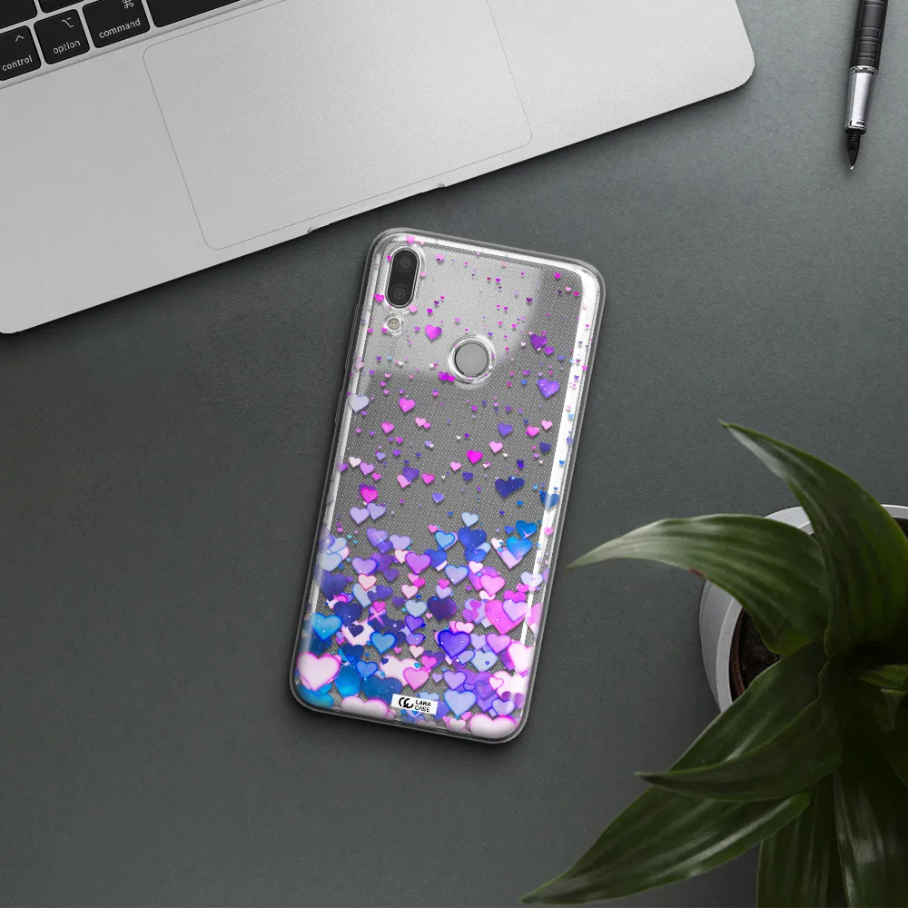 Watercolor Flying Hearts Huawei Y7 2019 Clear TPU Case