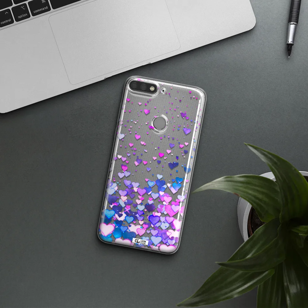 Watercolor Flying Hearts Huawei Y7 Prime 2018 Clear TPU Case