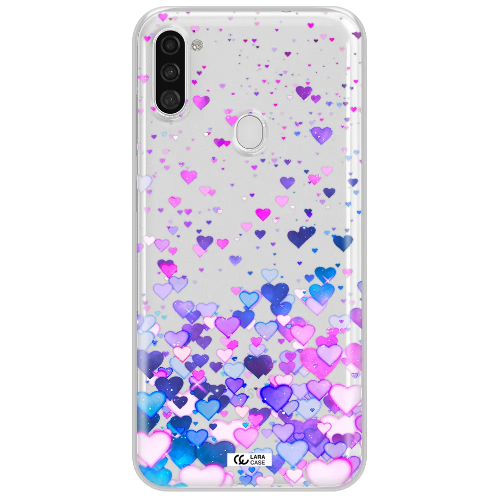 Watercolor Flying Hearts Samsung A11 Clear TPU Case