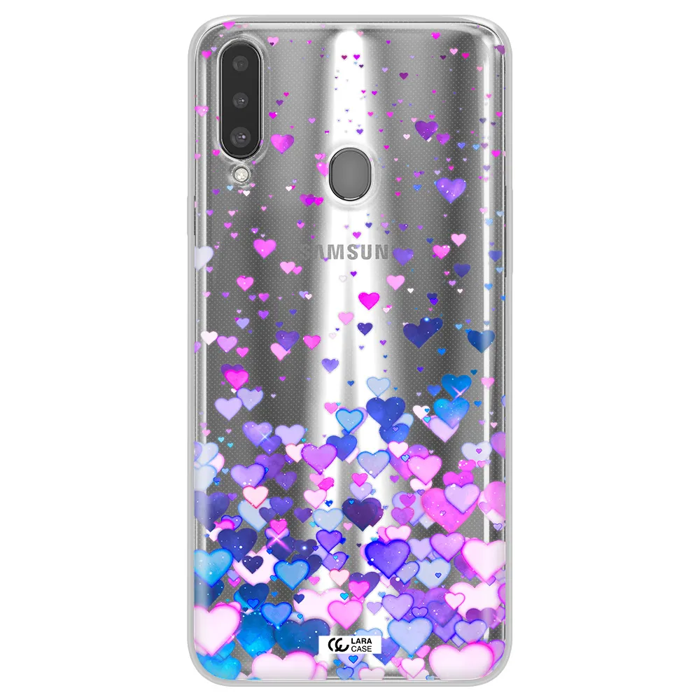 Watercolor Flying Hearts Samsung A20S Clear TPU Case