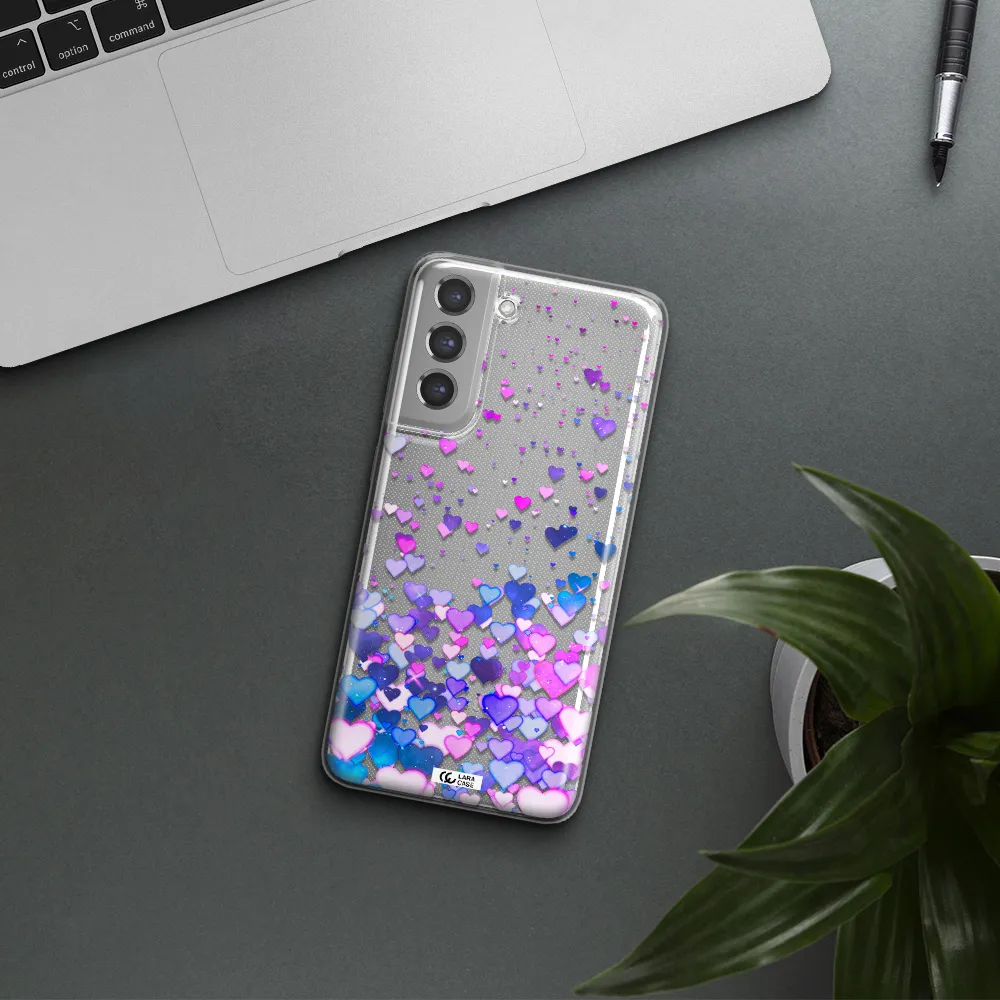 Watercolor Flying Hearts Samsung A21 Fe Clear TPU Case