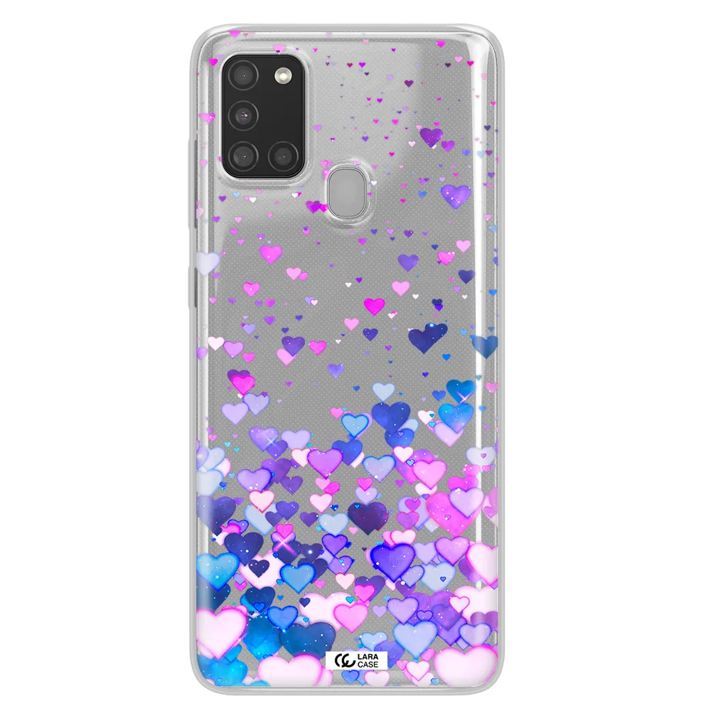 Watercolor Flying Hearts Samsung A21S Clear TPU Case