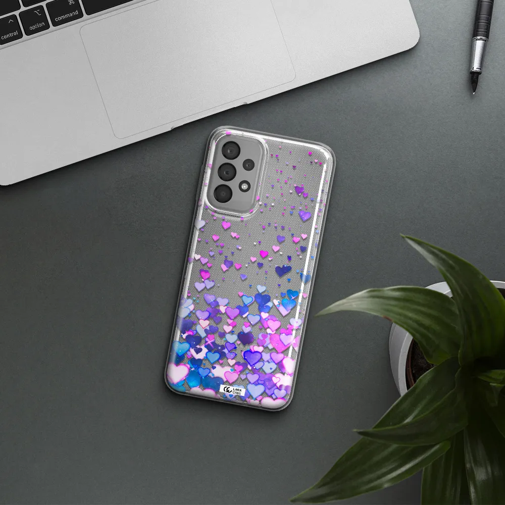 Watercolor Flying Hearts Samsung A23 Clear TPU Case