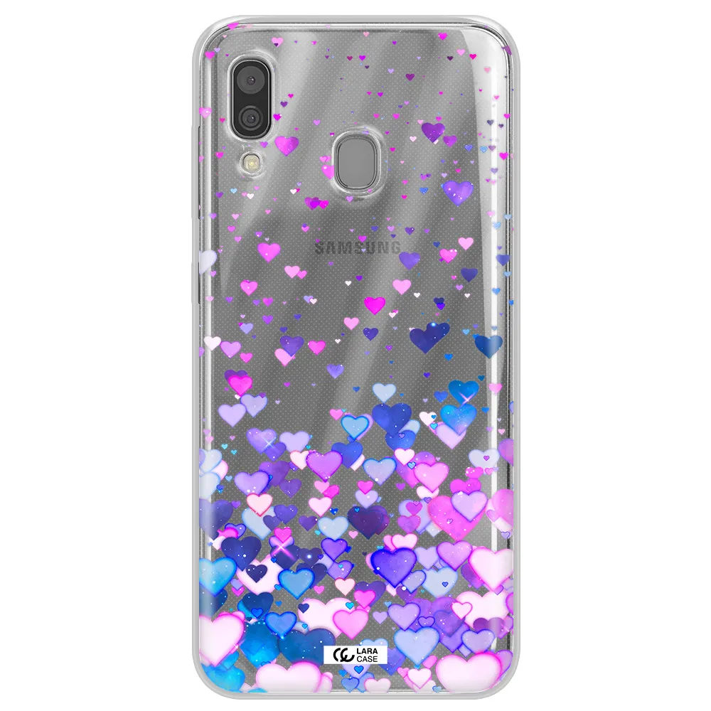 Watercolor Flying Hearts Samsung A30 Clear TPU Case